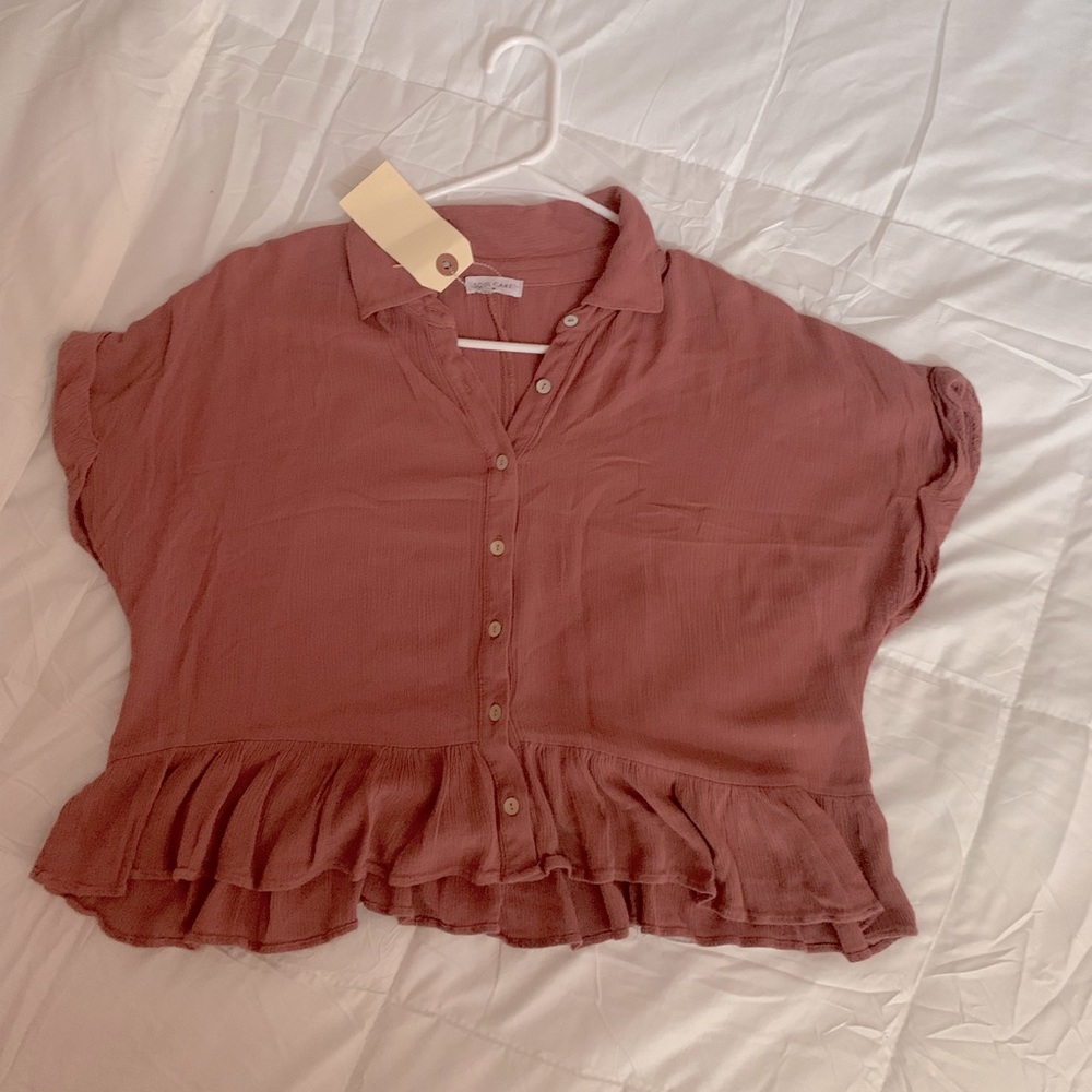 Dusty rose crop top size medium